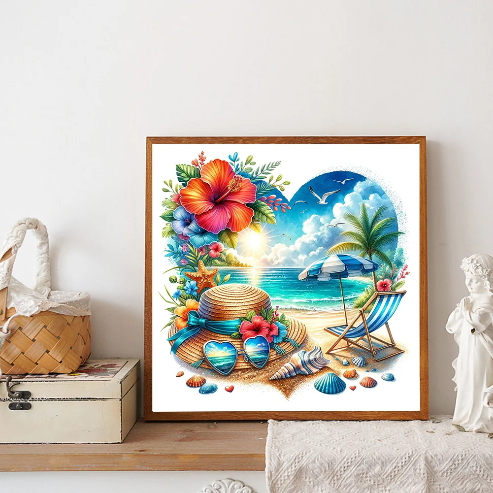 Diamond Painting - Full Round Drill - Summer Beach(Canvas|30*30cm)
