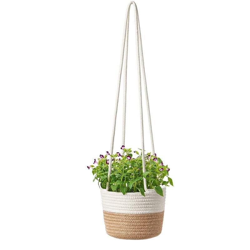 Garden Plant Hangers Rope Hanging Planter Basket Decorative Flower Pot Holder For Home Decor 2 Pack