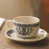 Vintage English Ceramic Coffee Cups and Saucers - Fairy Tale Couple Tableware