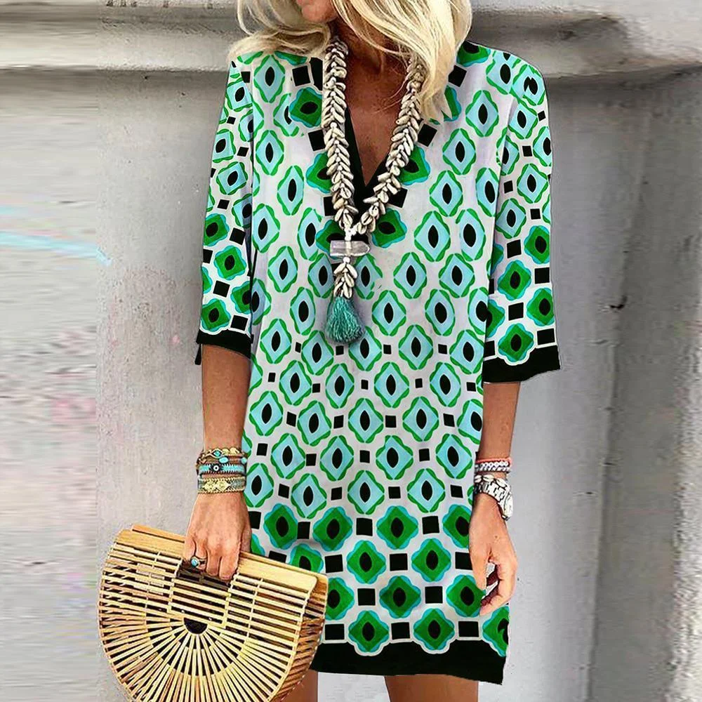 Find the Pattern Printed Tunic Dress