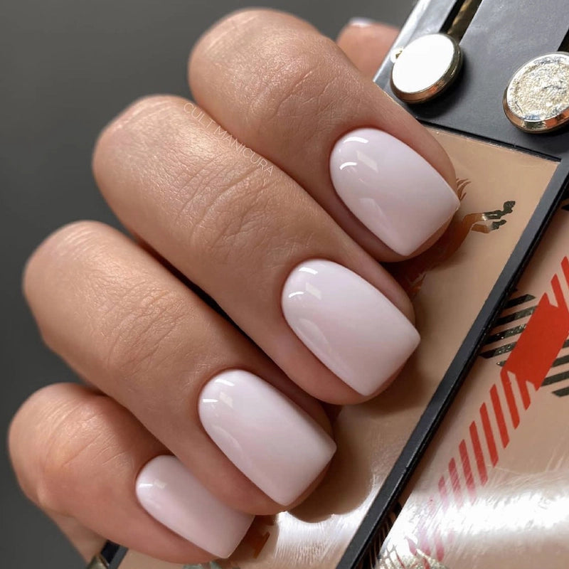 French Style Minimalist Solid Color Plastic Nail Patches 1 Set