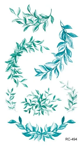 52 Kinds Watercolor Flora Lavender Waterproof Fake Tattoos Temporary Women Arm Chest Ankle Stickers Floral Body Art Tatto Flower