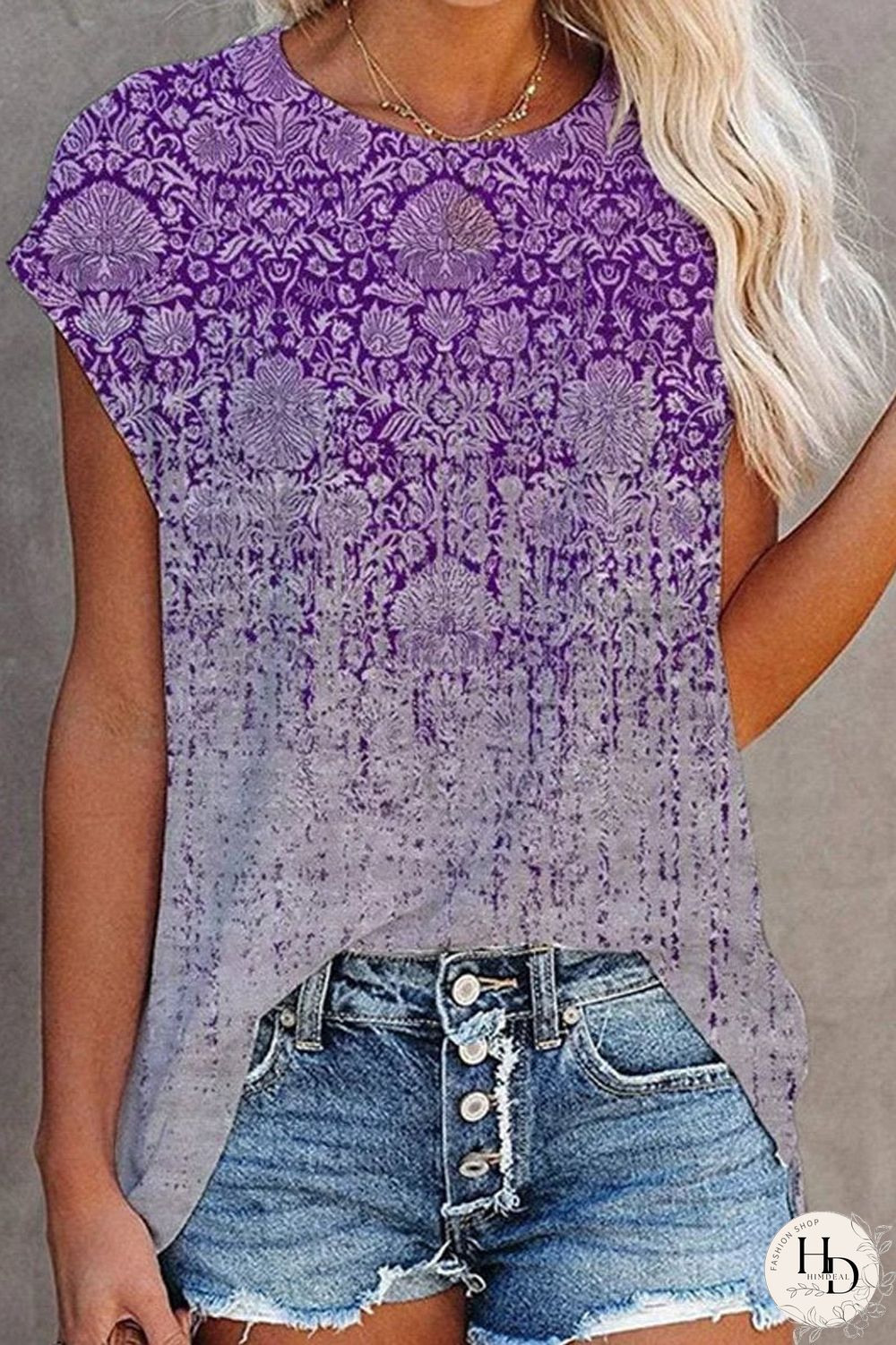 Vintage Round Neck Casual T-Shirt