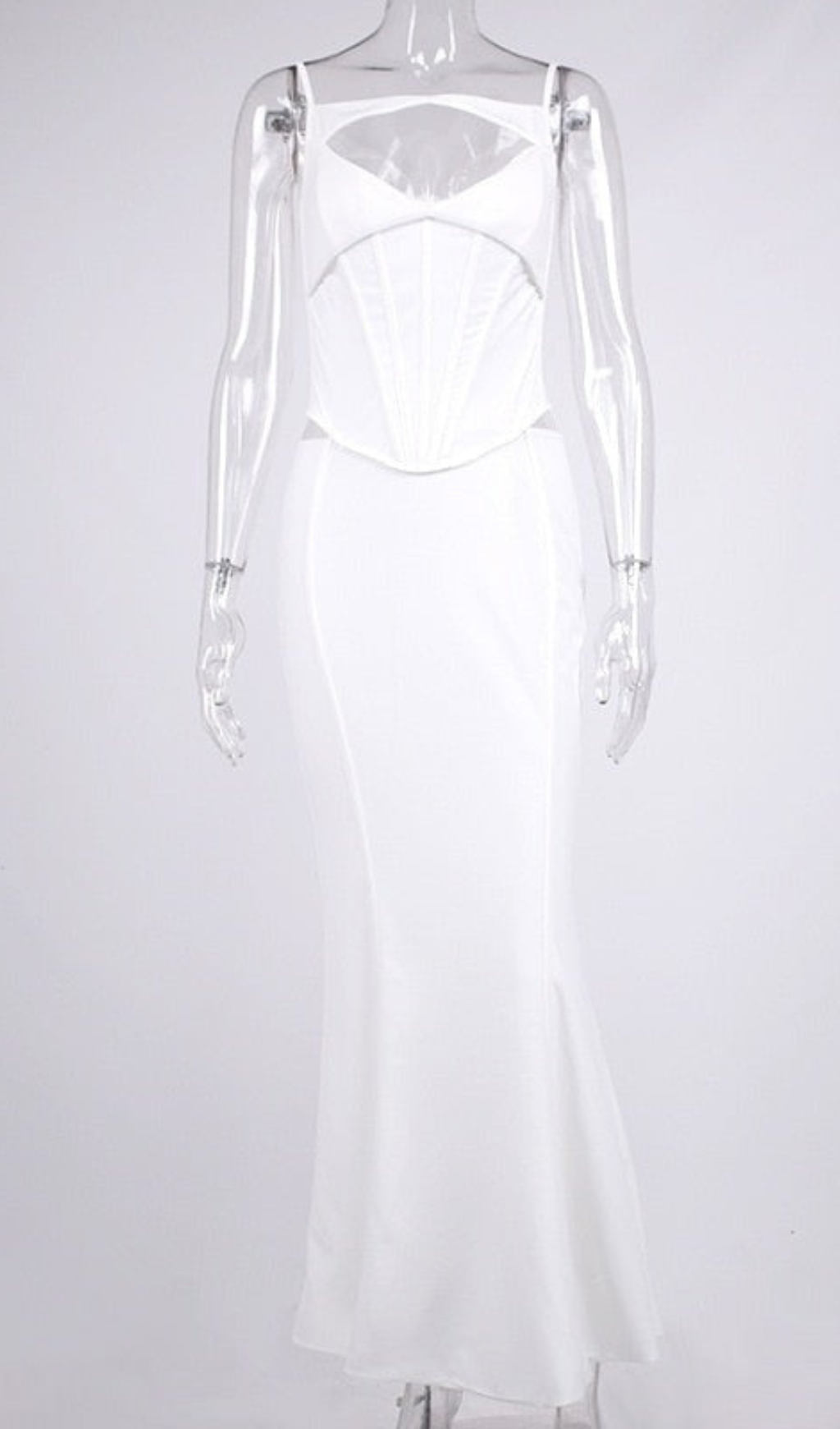 WHITE CORSET MAXI DRESS