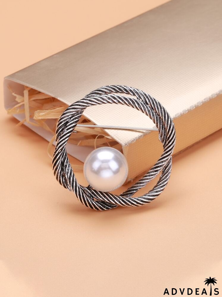 Faux Pearl Decor Brooch