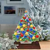 DIY Wooden Diamond Painting Xmas Tree Desktop Ornaments Double Side Printed Desk Decor Kits