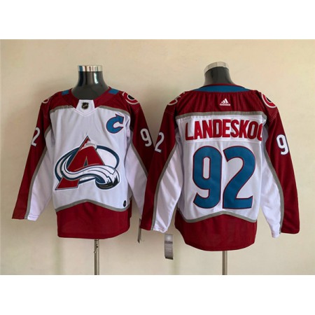 Men's Colorado Avalanche #92 Gabriel Landeskog White Stitched Jersey CJQU