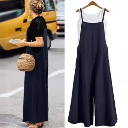 Uveng Uveng Summer High-Rise Broad-Legged Trousers Female New Students Loose Thin Casual Solid Color Simple Slings