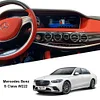 Mercedes Benz S-Klasse W222 Langer Android-Bildschirm, der sich bis zum Armaturenbrett erstreckt