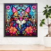 Diamond Painting -DIY Round Drill Stained Glass Cat