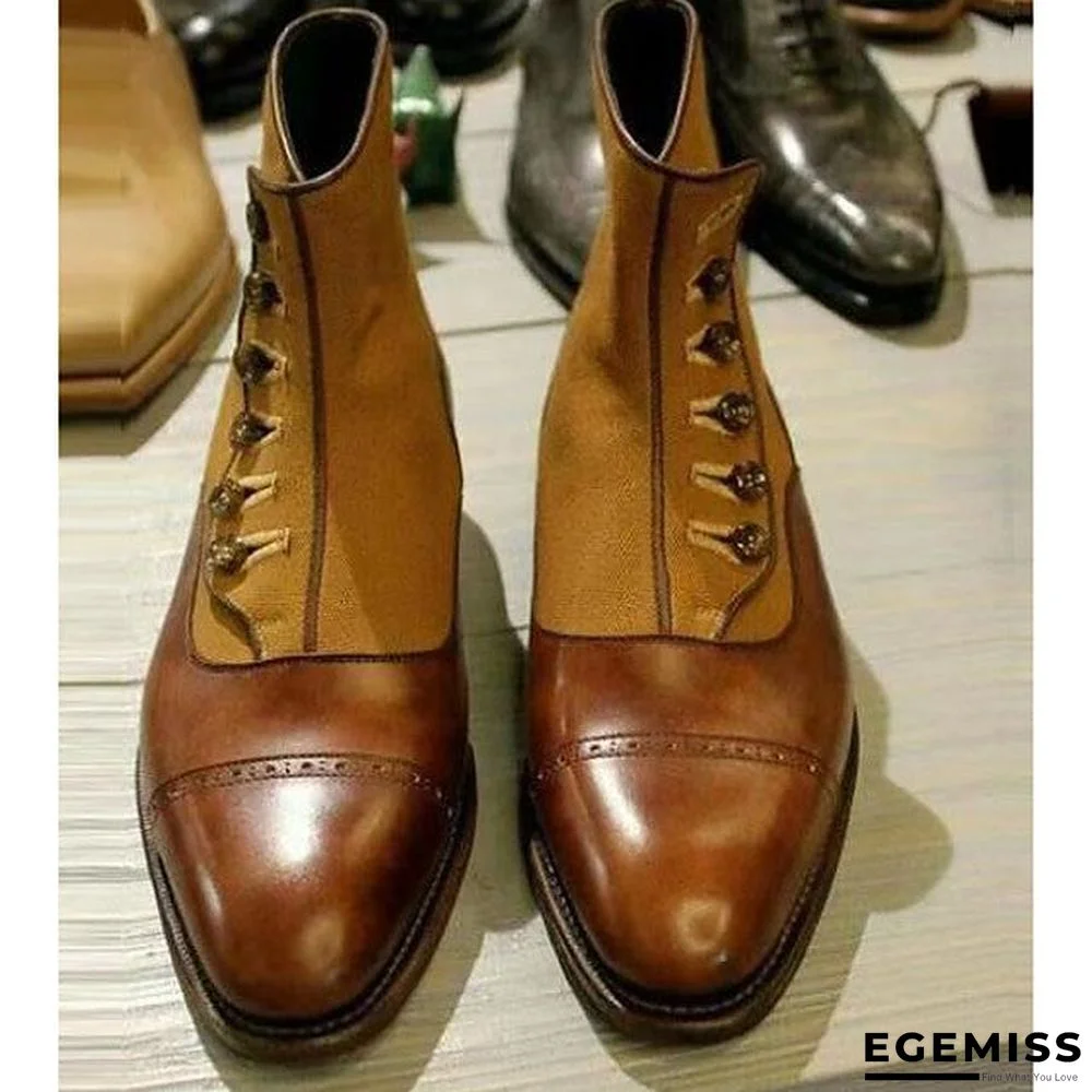 Men's Fall / Winter Roman Shoes Daily Boots PU Brown | EGEMISS