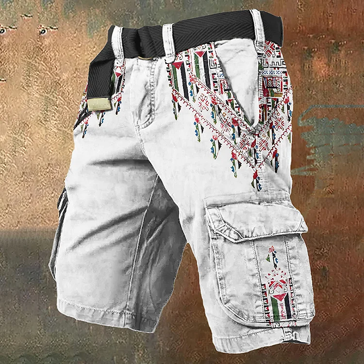 Men's Hope Peace Forever Cargo Shorts (Belt Not Included)