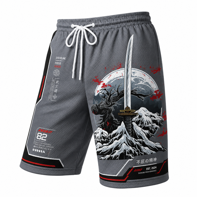 Techwear Moon Samurai Athletic Shorts