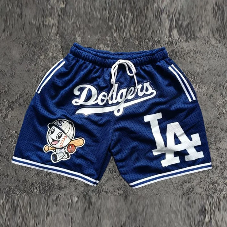 Stylish Contrast Los Angeles Dodgers Sports Shorts