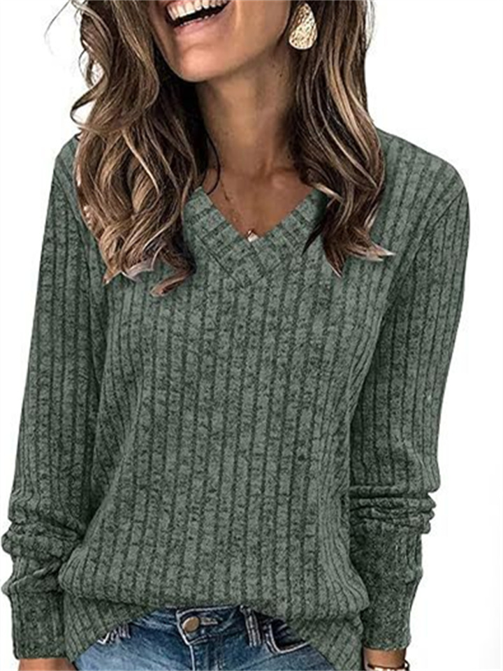 Fall and Winter New Strapless Buttons Loose Long-sleeved T-shirt Temperament Commuting Tops Casual Women's Clothing-JRSEE