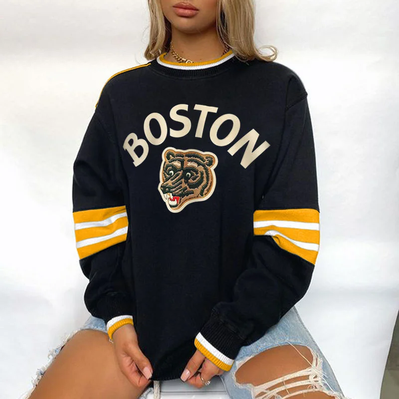  Vintage Hockey Print Women's Sweatshirt
