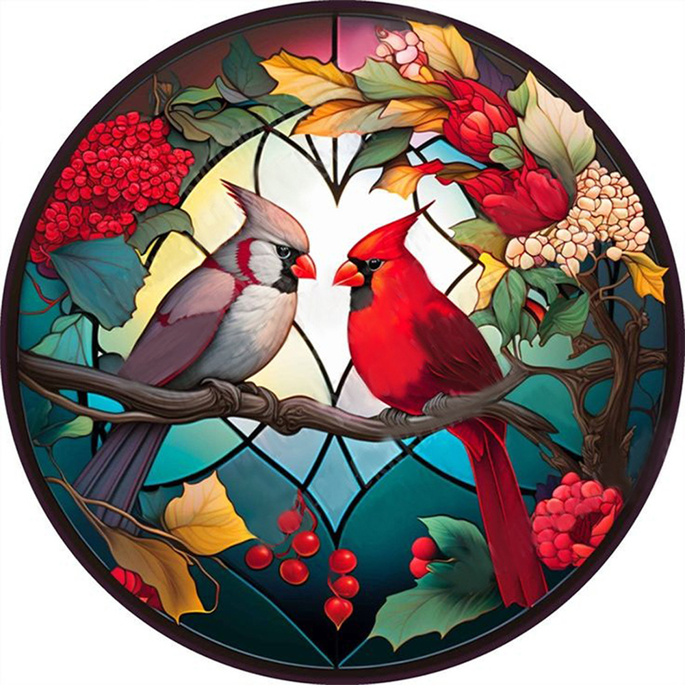 Pair Of Cardinals-Paint by Numbers-45x45cm