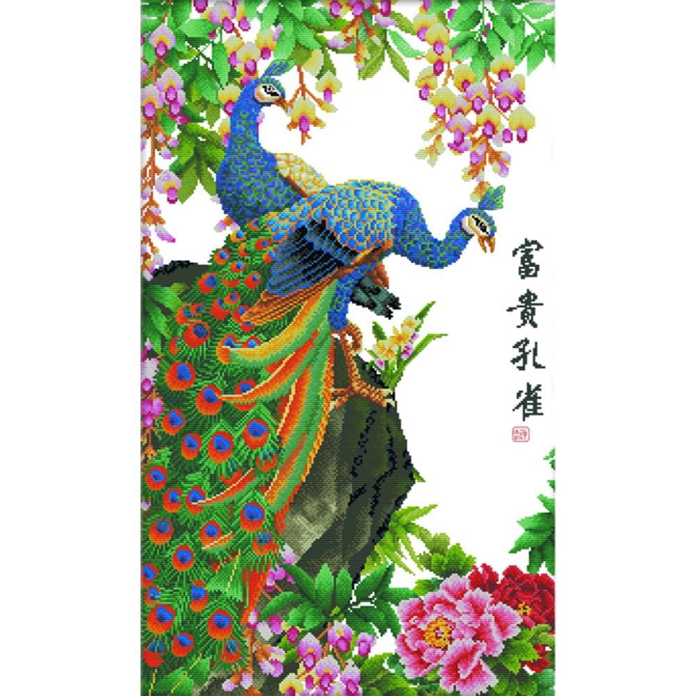 

Rich Peacock - 14CT Stamped Cross Stitch - 46*71cm, 501 Original