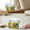 DIY Diamond Art Tissue Box Holder Farm Chicken PULeather Diamond Art Desktop Organizer Resin Rhinestone Storage Organizers Gem Art Home Office Decor Craft Gift for Women