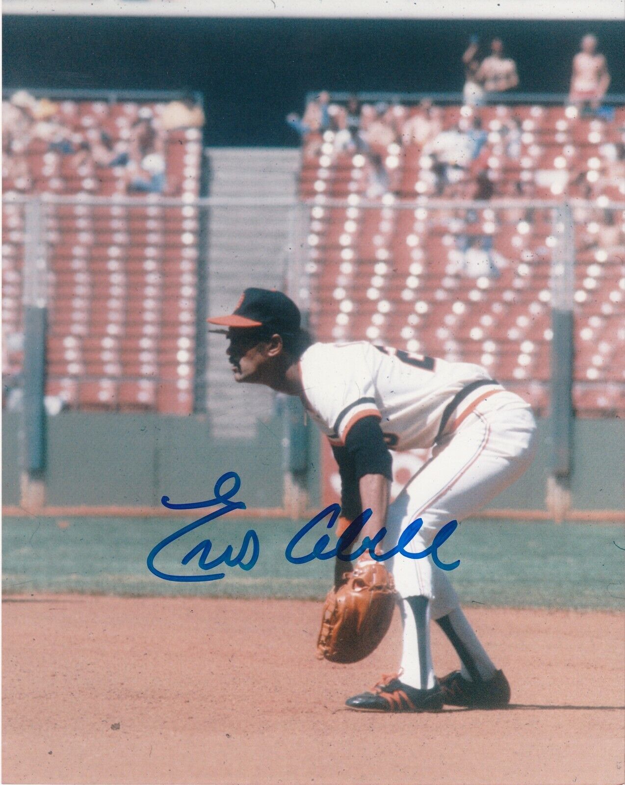 ENOS CABELL SAN FRANCISCO GIANTS ACTION SIGNED 8x10