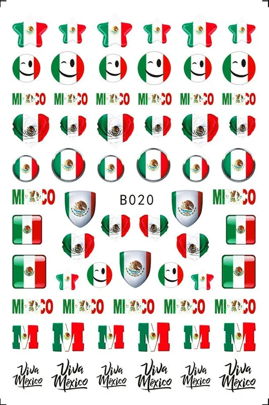 3D Flag Sport Nail Stickers for Manicure Fire Clover Decoration Decals Back Glue Designer Gymnastics Nail Art Sticker