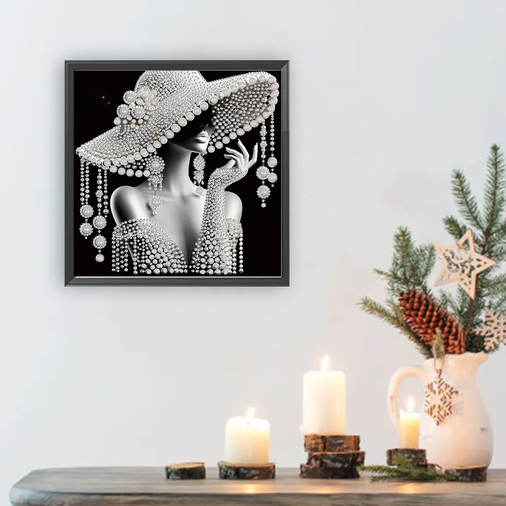 Diamond Painting - Partial Special Shaped Drill - Elegant Lady(Canvas|30*30cm)