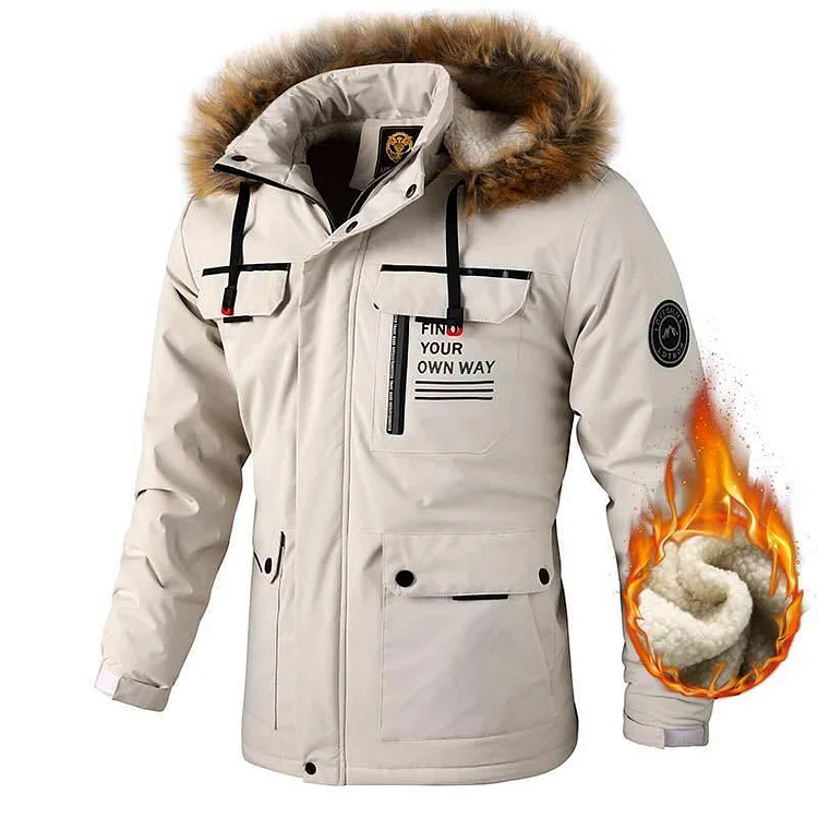 Casual Letter Badge Flap Pocket Long Sleeve Hooded Jacket