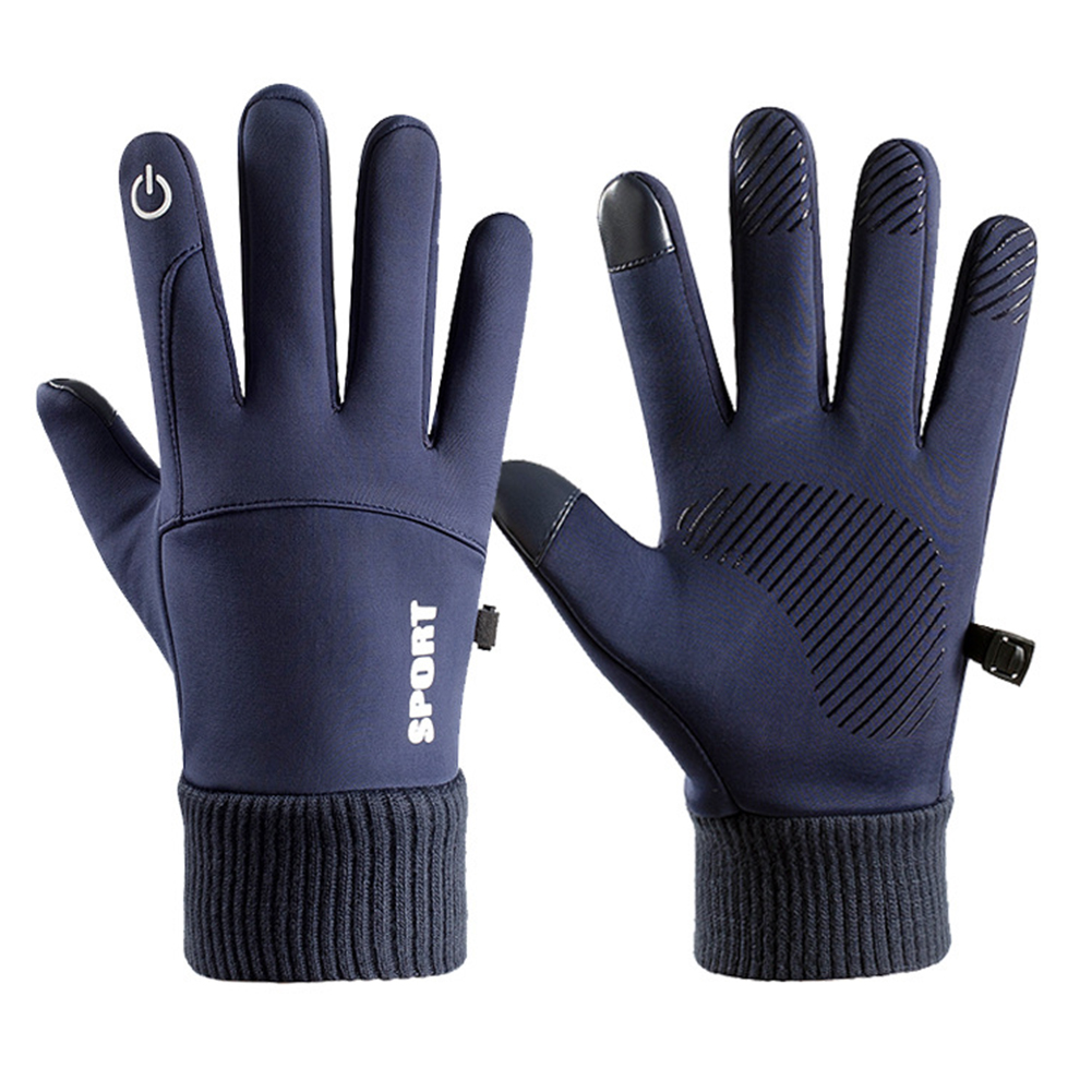 

Cycling Waterproof Fleece Sport Touch Screen Gloves for Women Men (1 Blue), 501 Original