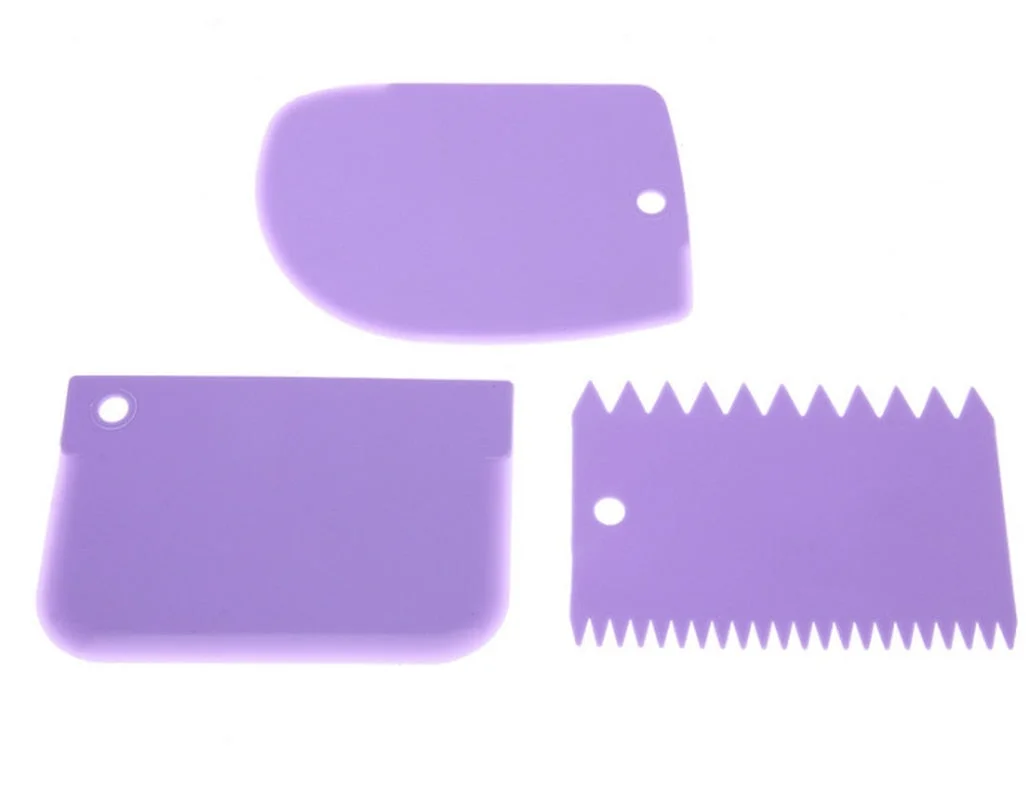 2020 New 3pcs/set Plastic Dough Fondant  Cake Decorating Baking Tool Pastry Tools Smooth Jagged Edge Spatulas Cutters