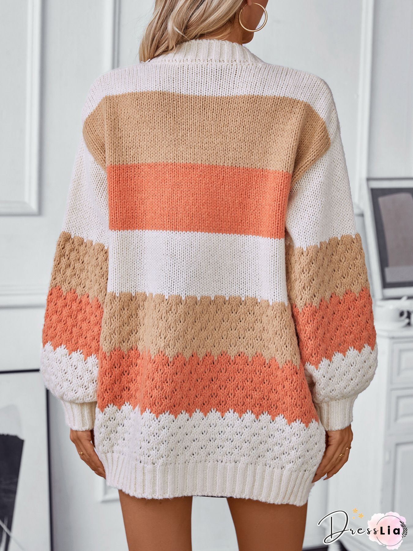 Ethnic Print Patchwork Long Sleeve Cardigan For Women