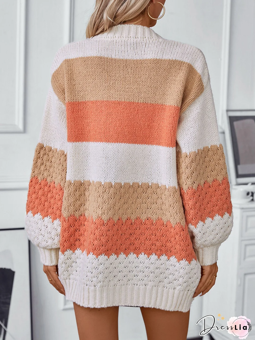 Ethnic Print Patchwork Long Sleeve Cardigan For Women