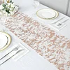 108" Metallic Blush / Rose Gold Foil Thin Mesh Polyester Table Runner - 25GSM