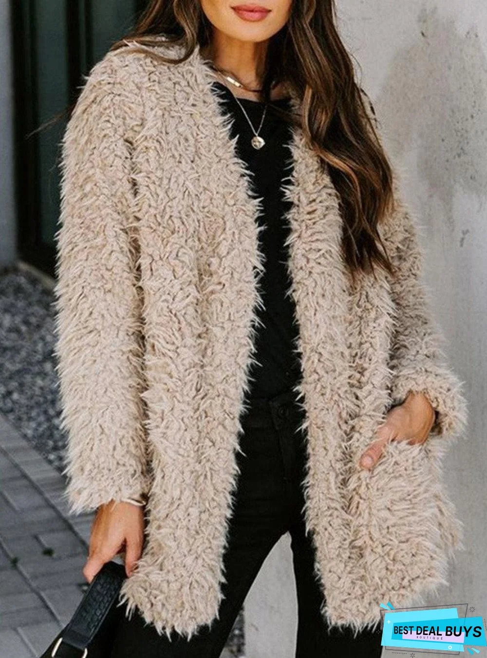 Fashion Fur Leather Casual Coat Jacket