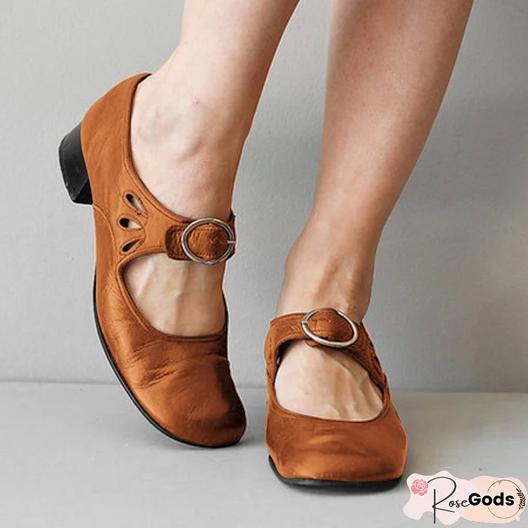 Mary Janes Summer Low Heel Vintage Women Shoes