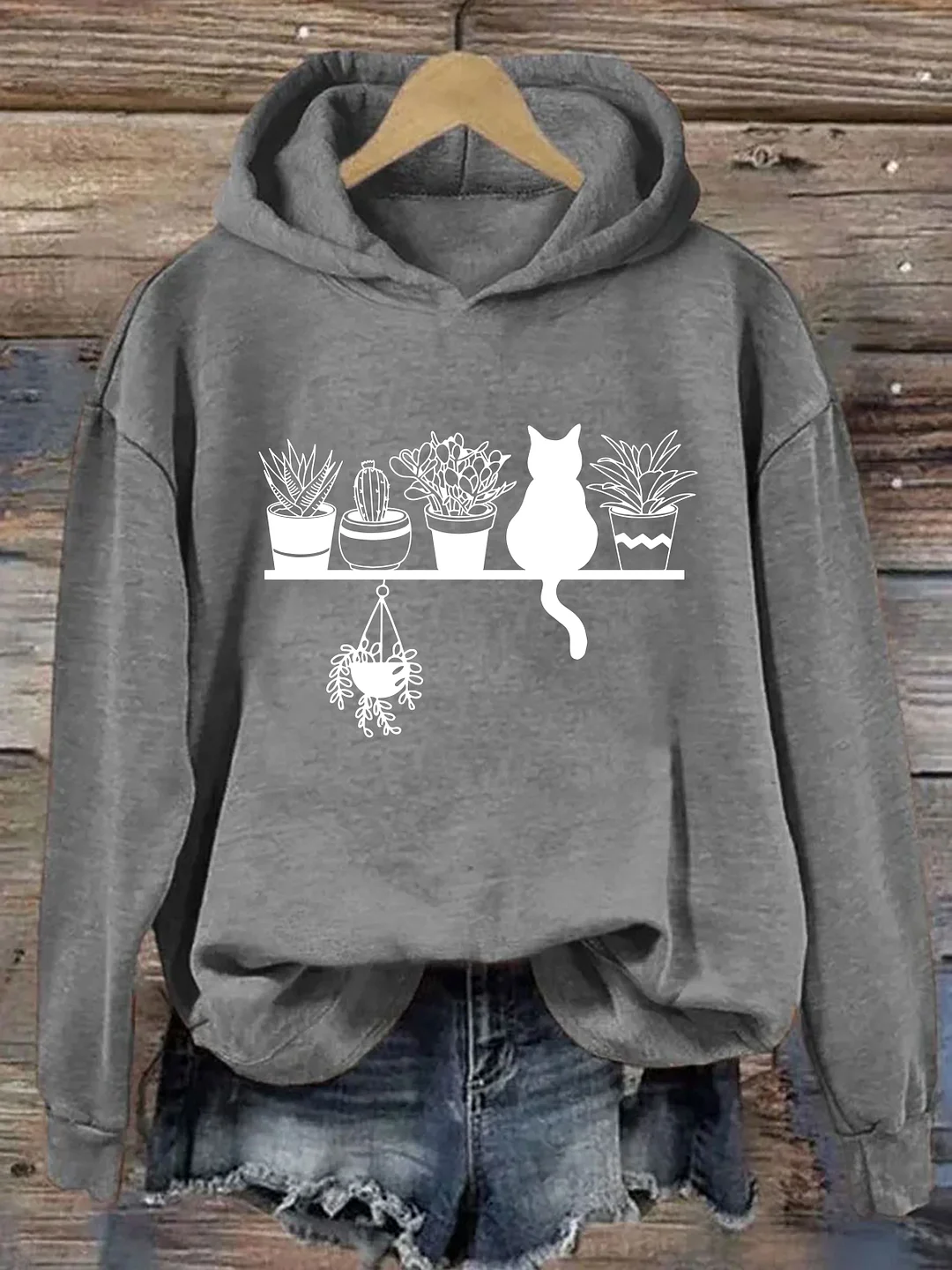Cats And Plants Mom Hoodie