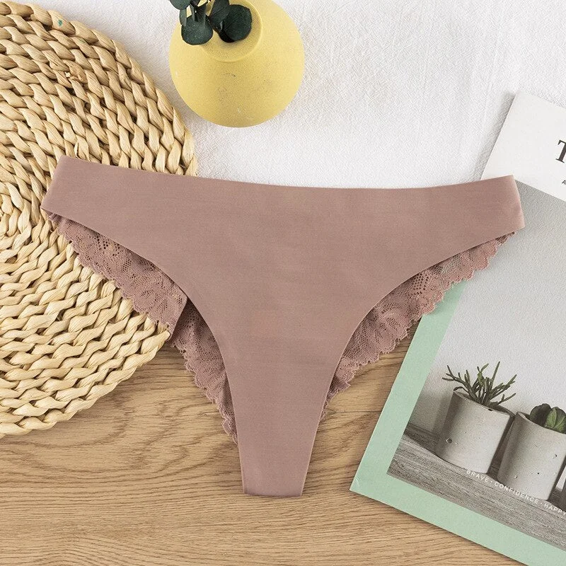 Meet&lsquo;r Woman Sexy Transparent Lace Panties Breathable Soft Seamless Lingerie Female Low-Waist Briefs Hollow Out Underpants