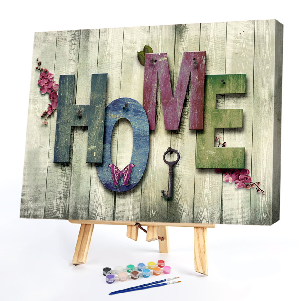 

40*50cm - Paint By Numbers - HOME Letters, 501 Original