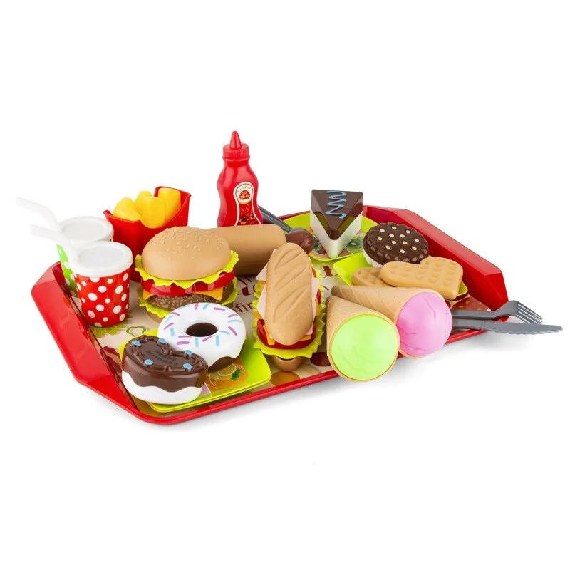 Children'S Kitchen Food Toy Simulation Hamburger Fries Hot Dog Set Children'S Play House Toy Model Educational Toy Gift