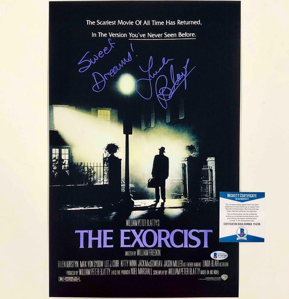 Linda Blair autograph Regan signed The Exorcist movie poster 11x17 Photo Poster painting BAS COA