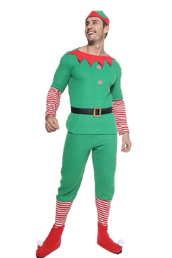 Christmas Couples Elf Costume For Adults Men and Women-elleschic