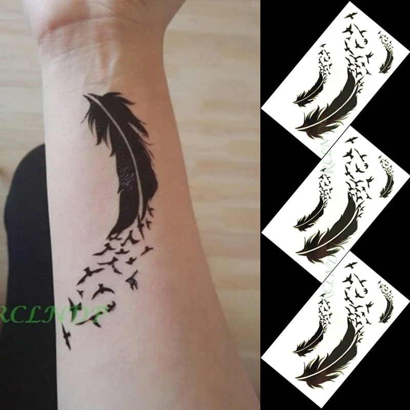 Waterproof Temporary Tattoo Sticker mandala henna bird feather body art tatto flash tatoo fake tattoos for girl women men 4
