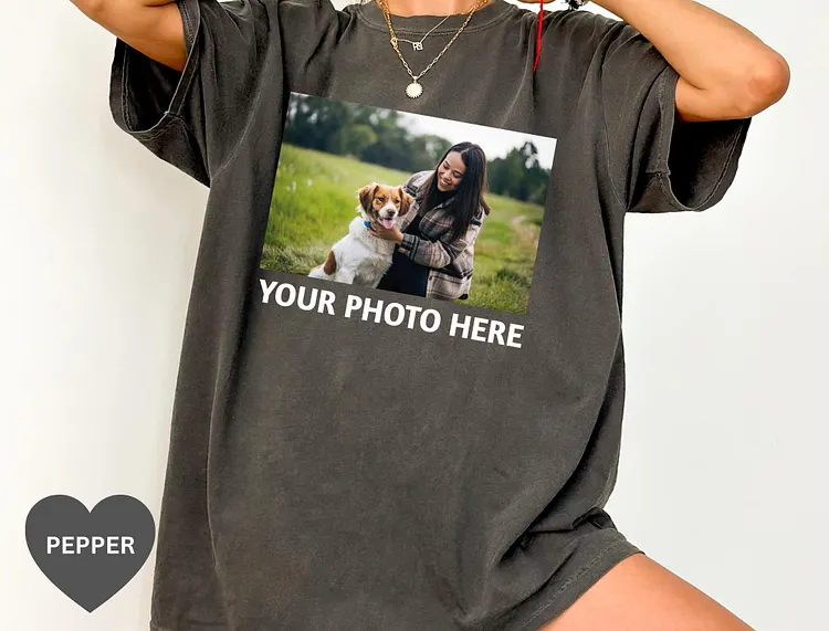 Comfort Colors&reg;Your Photo T Shirt |Custom Photo Shirt | Your Image Here | Custom Photo T-shirt | Front and Back Custom Birthday Photo Shirt