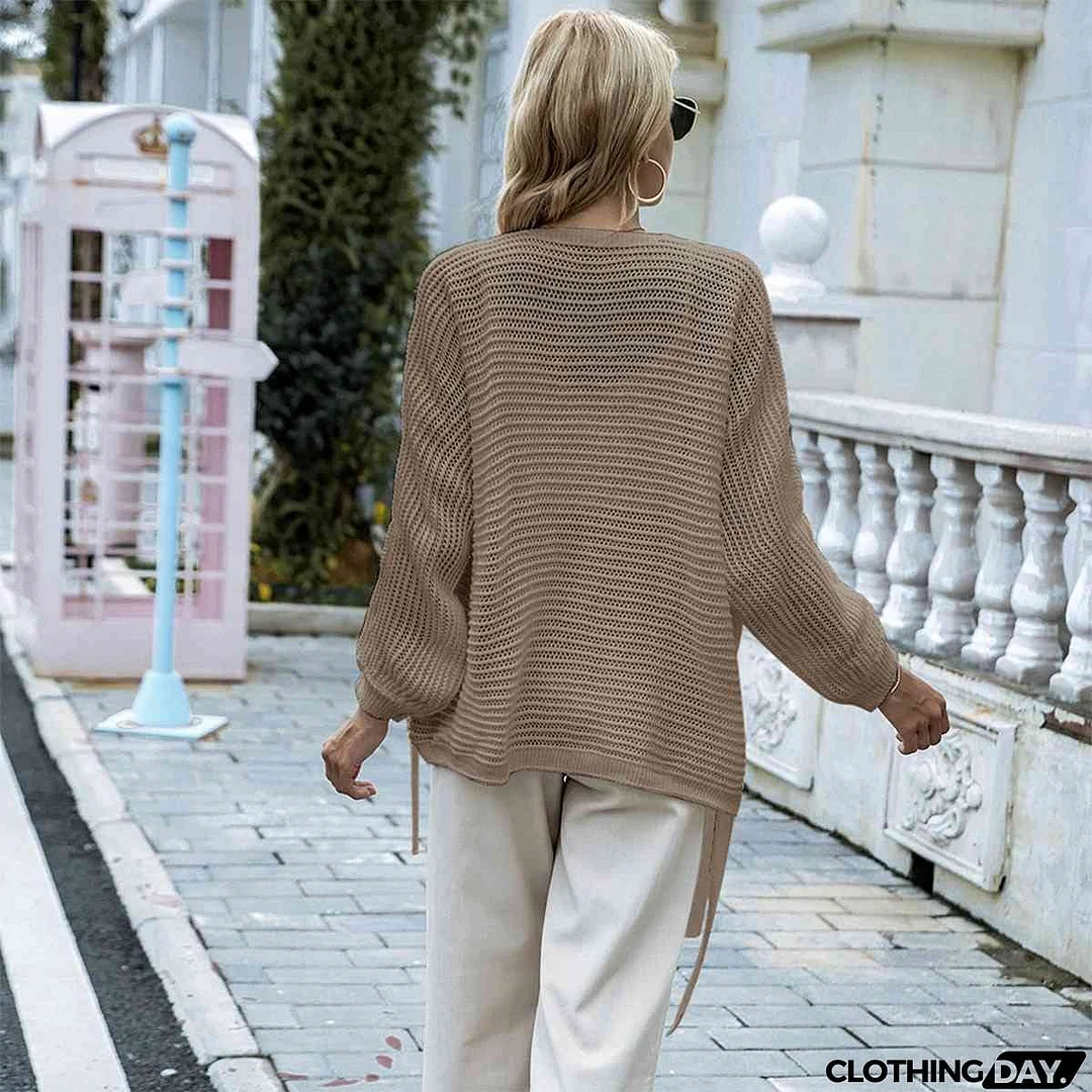 Open Front Strap Detail Cardigan