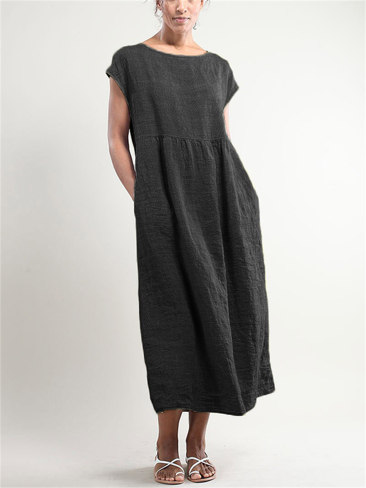 Pleated Wide Skirt Maxi Dress wearshes