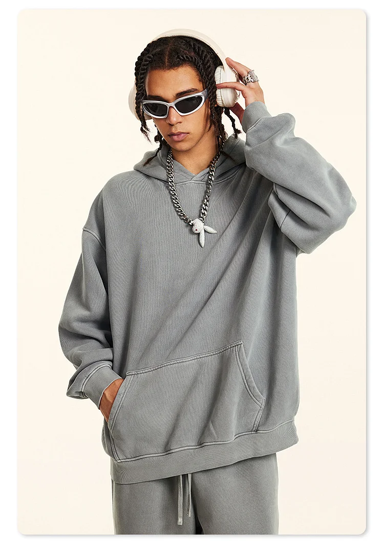 PASUXI Men's Retro Hoodies - Oversized Couple Pullovers for Street Style Enthusiasts