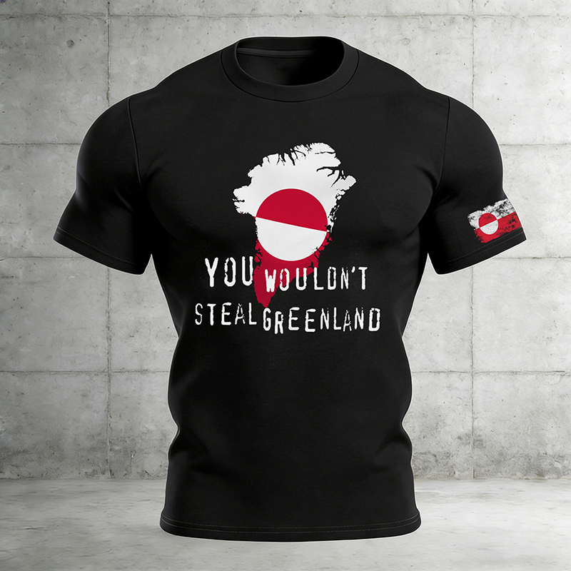 Men's You Wouldn't Steal Greenland Print Raglan Sleeve T-shirt artswardrobe