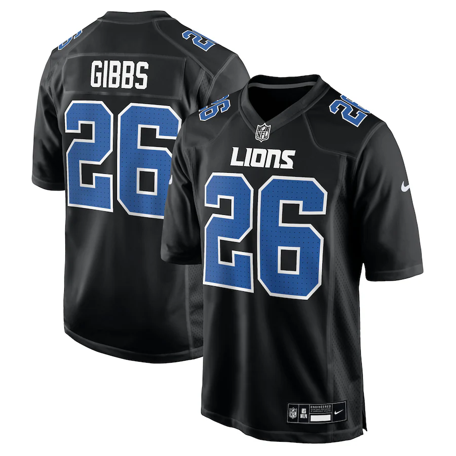 Detroit Lions Jahmyr Gibbs Carbon Black Fashion Jersey mysite