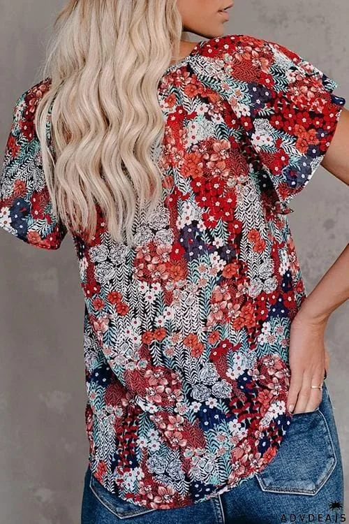 V Neck Loose Blouse