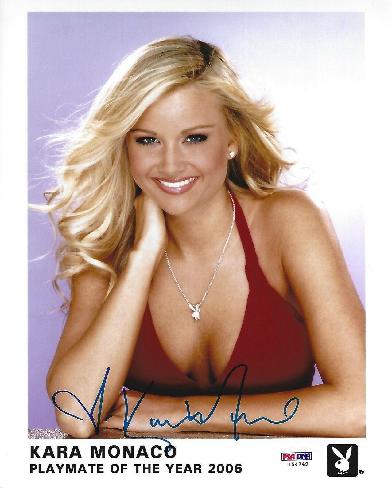 Kara Monaco Signed Official Playboy Playmate Headshot 8x10 Photo Poster painting PSA/DNA COA '06