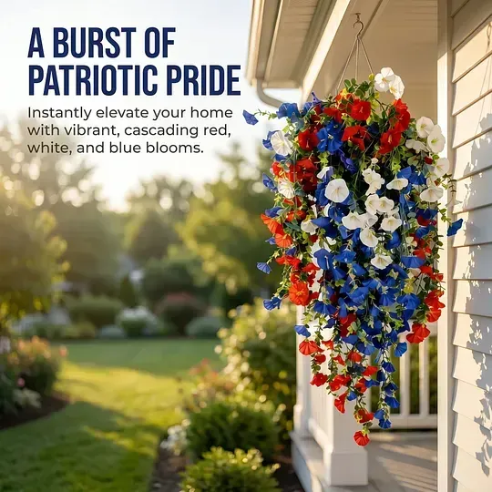 ✨Independence Day Hot Sale❤️🤍💙 🇺🇸 Red. White & Blue Flowers for America's 250th &ndash; Perfect for Porch & Party 💐